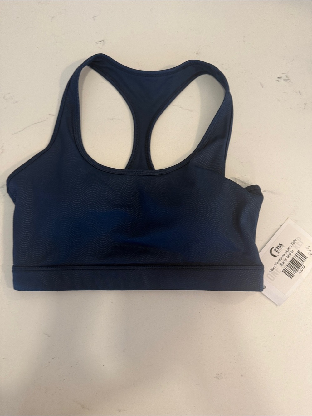 ZYIA Navy vibrations light and tight racer bra (s)